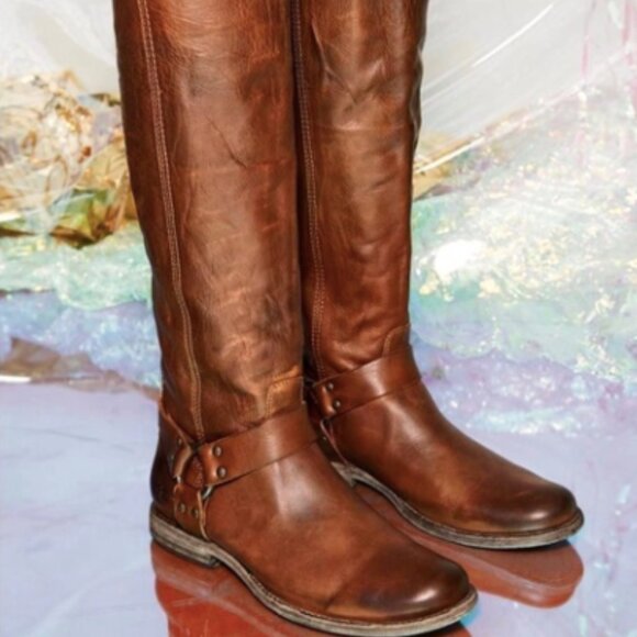 NWT Frye Phillip Tall Leather Harness Boots 6 - Picture 4 of 14